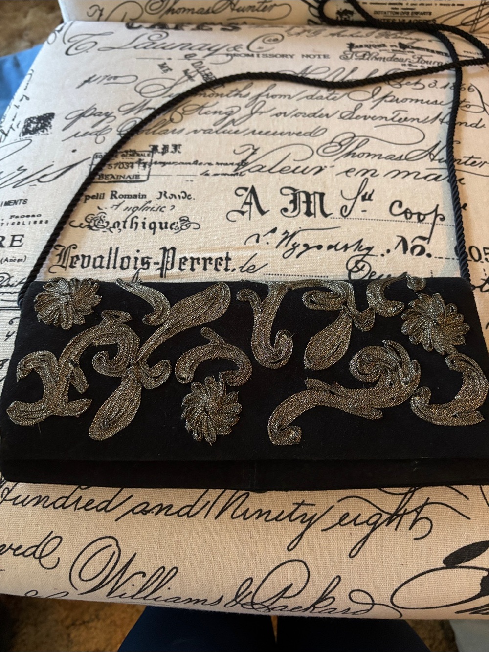 Timmy Woods Beverly Hills Collection Black Embroidered Handbag